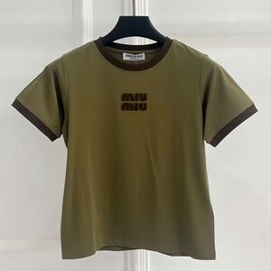 Miu Miu | Tops | Miu Miu Womens Fashion Casual Letter Embroidered